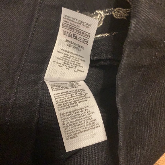 3/$25 ‼️ Topshop Moto Black Denim Mini Skirt with Floral Embroidery - Picture 5 of 5